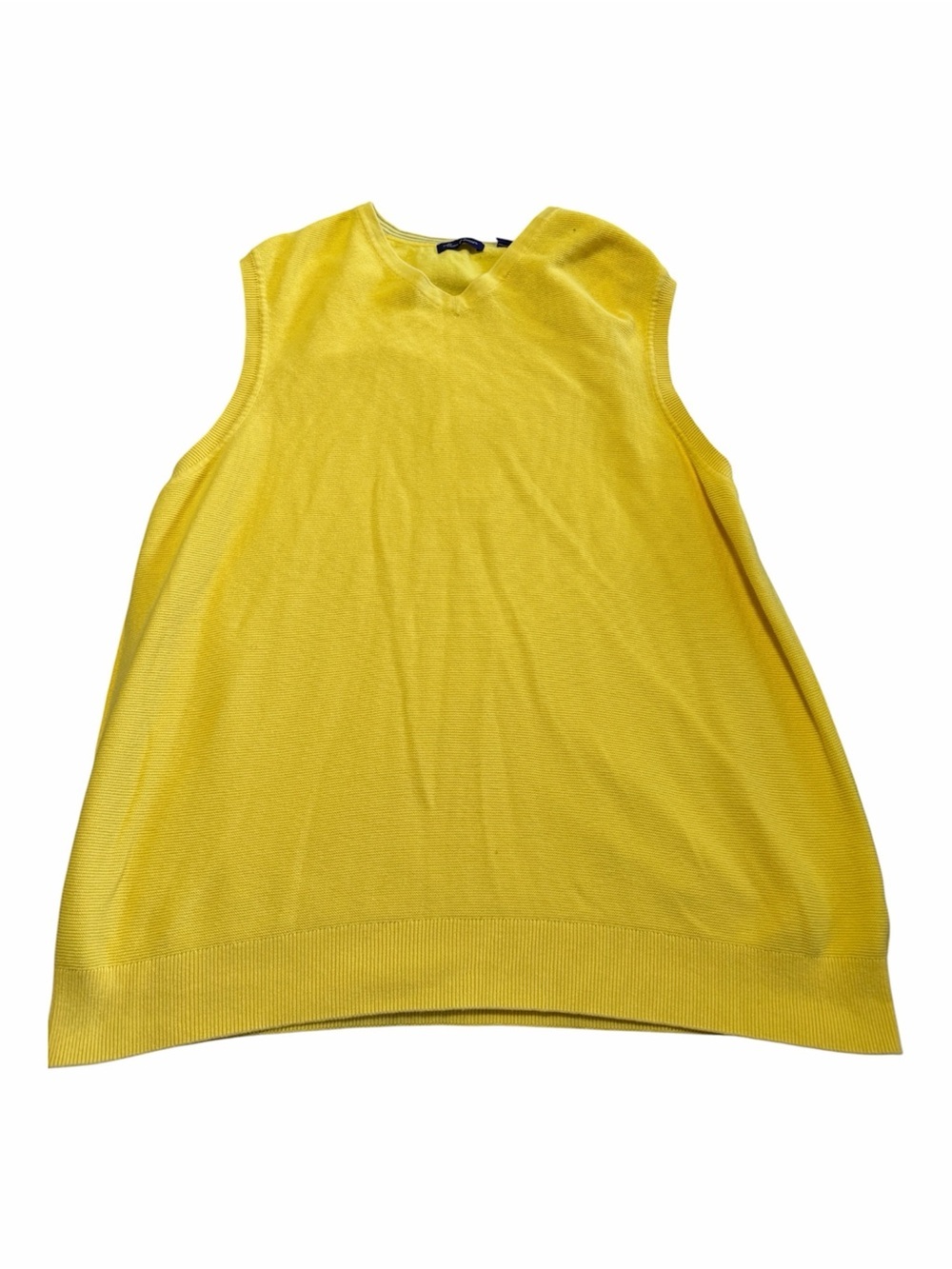 Butter Yellow Knit Sweater Vest Big And Tall Size XXL Vibrant Summer Bold Retro